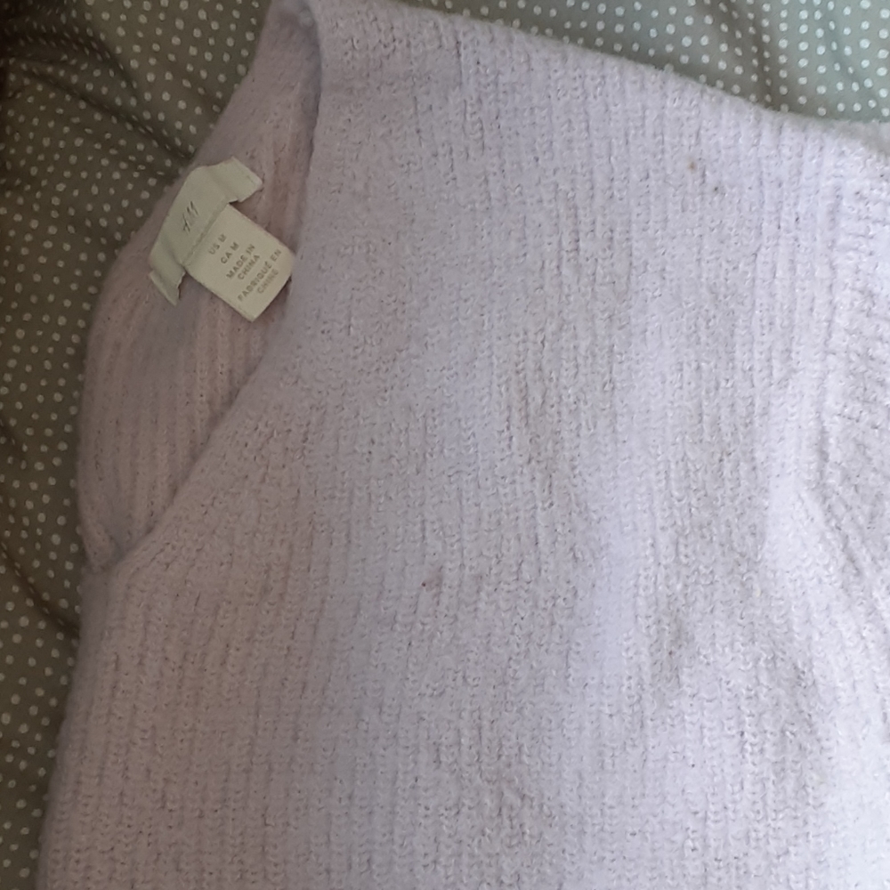 Purple cropped fuzzy sweater